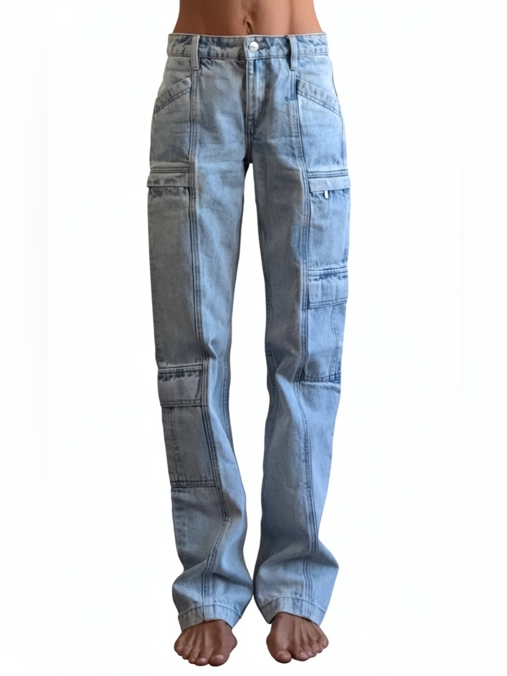 GRLFRND Naomi Low Rise Slim Cargo Jeans – Inwood Hill - Size 23